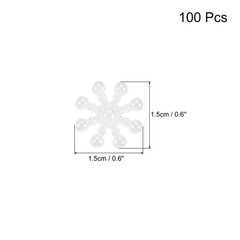 100 Pcs Tiny Glitter Christmas Snowflakes ABS Pearl-like Snowflake White Garland