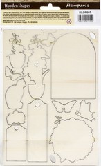 Stamperia Wooden Shapes A5 Window, Orchids & Cats