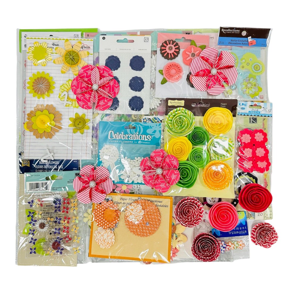 Lot Of 30+ Scrapbook Jolee’s Boutique + Jubilee + Other Gardening Flowers Bows