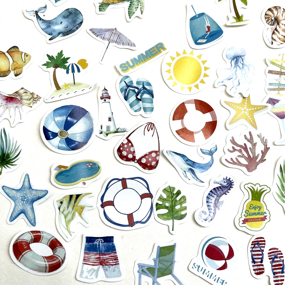 Summer Beach Vacation Stickers Planners Calendars Travel Journals Scrapbooking