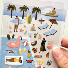 Mid Summer Pool Swimming Stickers Planner Calendar Journaling Scrapbooking