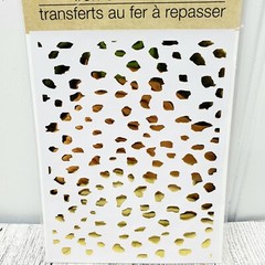 Lot of 4 Iron On Transfers Gold Foil Butterflies Flowers Leopard Crafters Square