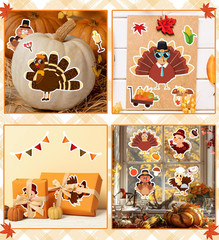 Thanksgiving Stickers for Kids, DIY Crafts Stickers for Kids, Make a Turkey Face