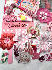 Pink LG Lot Over 140 Pcs scrapbook planner journal junk collage ephemera paper
