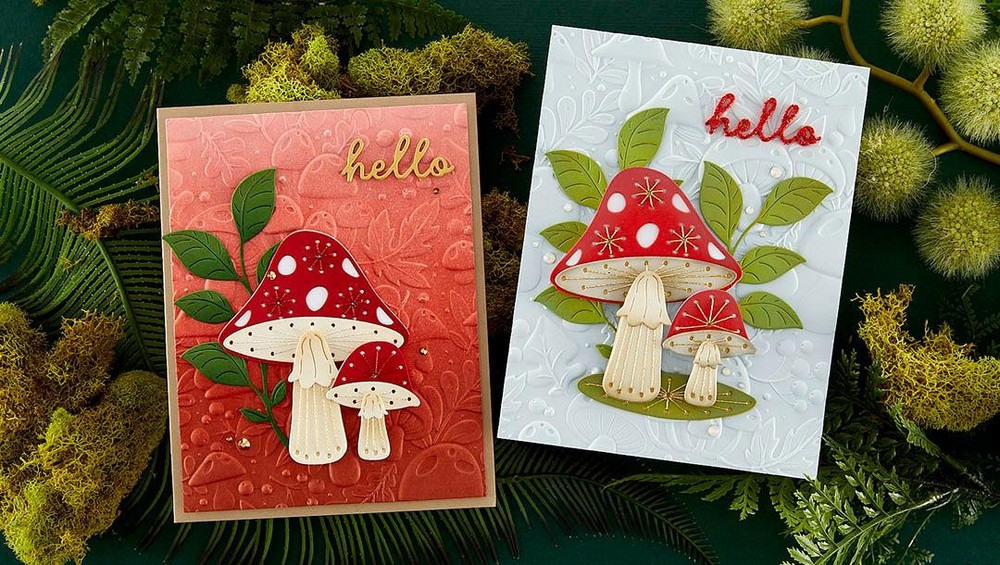 Multi size mushrooms words thanks hello love metal cutting dies cut cutter die