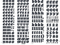 MECANORMA Transfer Lettering 97.72 LN Letraset #449 COPPER BLACK IT. 19.9mm