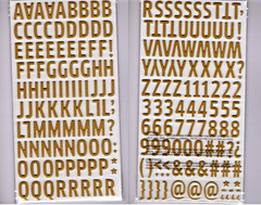 Dear Lizzy WOODLAND ALPHABET (2) SHEETS GOLD FOIL ON FOAM THICKERS