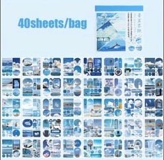 40page Adventure Scenery Scrapbook Washi Type Sticker Book- Journaling, DIY