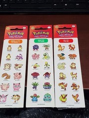 1999 Sandylion Pokemon Stickers 3 strip of 12 NIP FIRE GRASS & NORMAL type Eleme