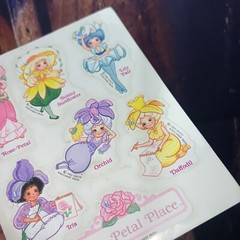 Vintage 1983 David Kirschner Rose-Petal Place Characters Sticker Sheet RARE