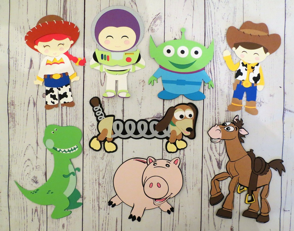 Toy Story Jessie Woody Buzz Slinky Alien Bullseye Rex ONE Scrapbook DieCut Paper