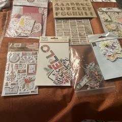 Large Lot Of Scrapbook Page Pieces Alphabet, Vintage Artery Blush More