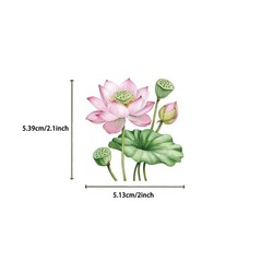 50PCS Pink Flower Stickers Aesthetic PET Transparent Pinkflower