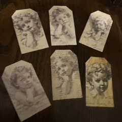 6JunkJournal Tags, Junk Journal Supplies, Scrapbooking, baby angels ￼