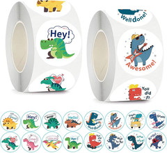 1000Pcs Dinosaur Stickers for Kids Boy Girl Teacher round Cute Animal Children R