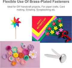 300 Pieces 3/4 Inch Paper Fasteners Small round Metal Brads with Hole Punch for