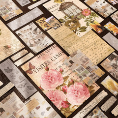 300PCS Vintage Scrapbooking Supplies Scrapbook Paper Journaling Kit Aesthetic De