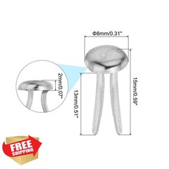 Paper Brass Fasteners, 200 Pcs, Pastel Mini Brads, Silver Craft