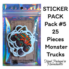 STICKER PACK – Pack #5 – 25 Pieces – Monster Trucks