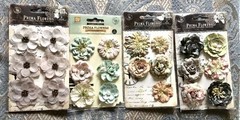 Lot of 4 NIP PRIMA FLOWERS Paper Flowers Embellishment Spring, Easter Scrapbook