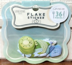 LOUJENE Tokyo Colorful Sweets Flake Sticker 36 Fruits Kiwi Apple Cake Kids JAPAN
