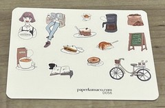 NEW PaperKumaCo Cafe Doodles Sticker Sheet Paper Kuma Co PKC Stickers