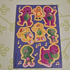 Barney Baby Bop BJ Riff music note cute Sticker Sheet 2010 2000s scrapbook