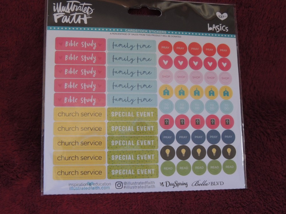 NEW Bella Blvd Illustrated Faith Basics Elements Stickers-Planner Pieces