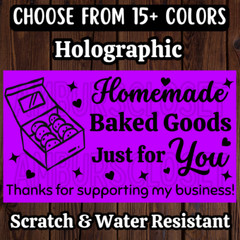 50 BAKERY 2.25″ LABELS SEALS BAKED GOODIES DESSERT TREATS CUSTOM FOOD STAND