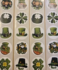 20 St Patrick’s Day Stickers/Leprechaun Stickers/4 Leaf Clover Stickers