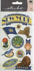 New York Empire State Symbols Tree Flower Flag Fish Gem Sticko stickers craft