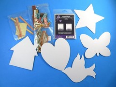 Scrapbook Craft Shapes Strips Cardstock Wording Phrases And Ribbons Mixed Lot