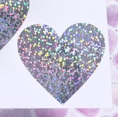 Holographic Sparkle Heart Stickers!~ 0.25 to 4 in ~ 13 Colors ~ Cards & Crafts!