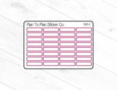 1043-2~~Dark Pink Stitched Box Planner Stickers.