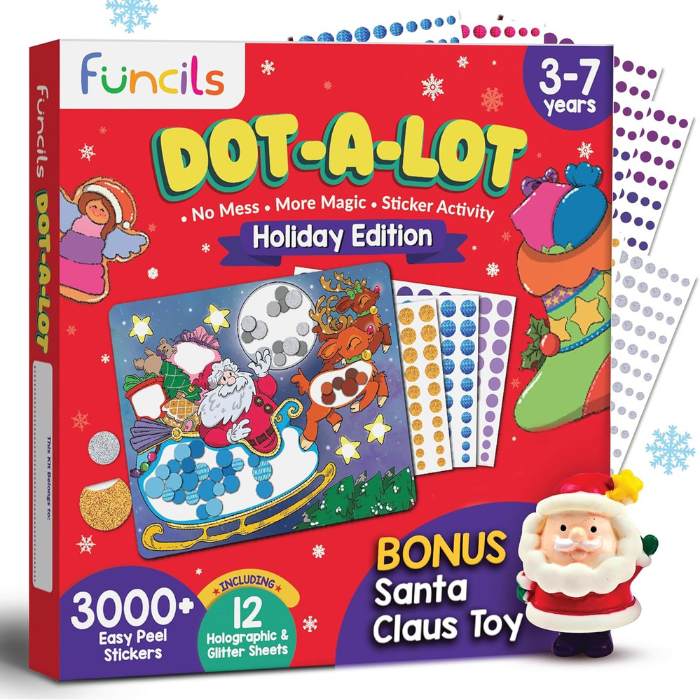 Christmas Special – Dot Stickers for Toddlers, Holiday Theme Dot Art Activity fo