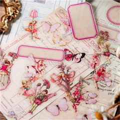 Vintage Flower Fairy Stickers 300Pcs Lot, 6 Packs Butterfly Fantasy Transparent