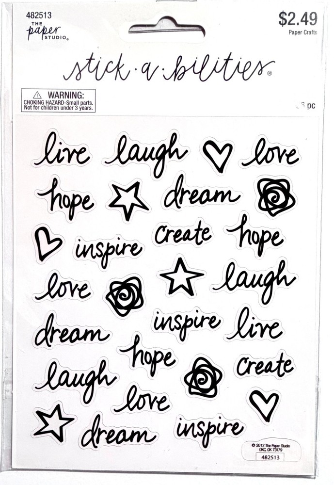 Live Laugh Love Stickers Scrapbooking Journal Card Paper Studio