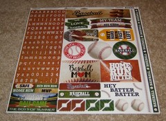 Reminisce Design 12×12 Sticker Sheet ~ Game Day……Baseball