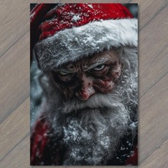 STICKER Sinister Santa Claus Evil Stare Snowy Beard Horror Menacing Xmas