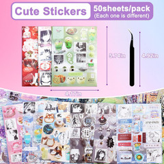 800Pcs Cute Scrapbook Stickers Travel Japanese Sticker Book for Adult Kawaii