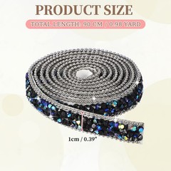 Self Adhesive Resin Rhinestone Strips, Diamond Bling for Crafts, Black AB