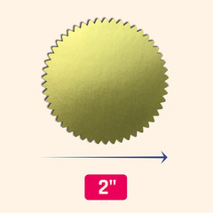 200 Pack, Gold Foil Seal Stickers for Certificates – 2″ Diameter