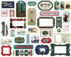 1 Pack Carta Bella Paper OUTDOOR ADVENTURES Frames & Tags Die-Cut Ephemera