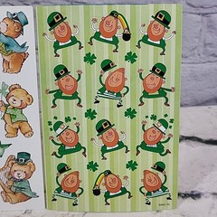 Vintage AGC St Patricks Day Stickers Lot 3 Sheets Peanuts Leprechaun Teddy Bears