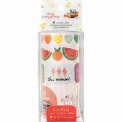 American Crafts AMY TANGERINE STICKER ROLLS – FRUITS ETC – 4 PKGS 4 ROLLS EACH