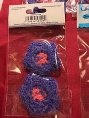 18 pcs (9 pks) Offray Stylish Accents Beaded Crochet Purp/Pink Flowers 51169 NEW