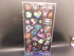 Hello Hobby Multicolor Neon Designer Stickers, 32 Count