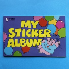 Vintage 80s TREND Sticker Book Saver Album 1983 I Love Stickers Pig & Balloons