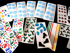 Lot Christmas stickers Wreaths, Snowflakes Confetti 20 strips Creative Memories