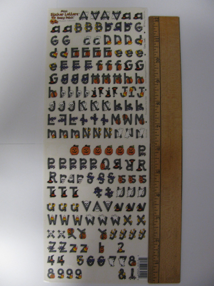 Beary Patch MINI ALPHA HALLOWEEN STICKERS Double Sheet Dari Cook
